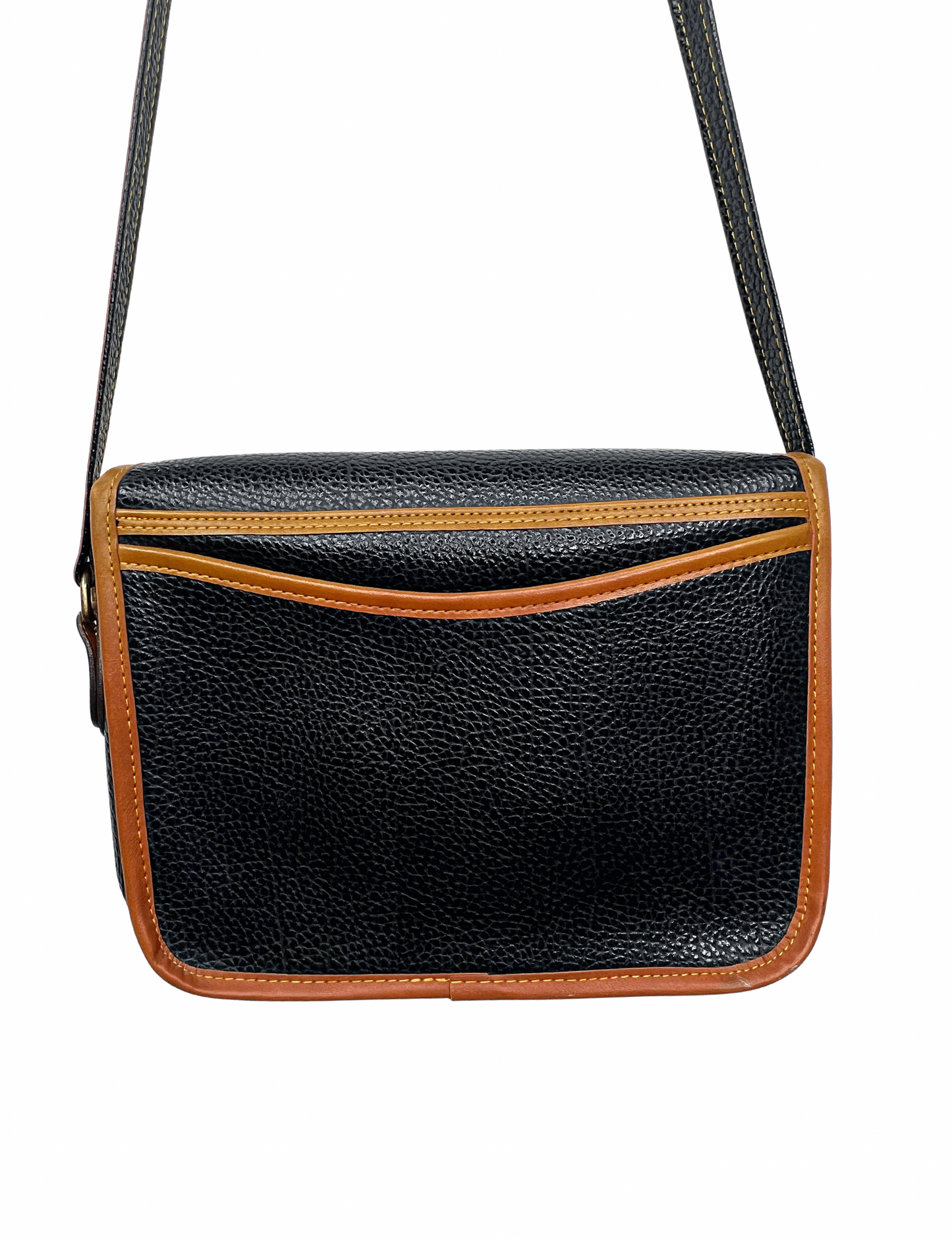80’s Dooney & Bourke All Weather Black/Brown Leather Crossbody Purse
