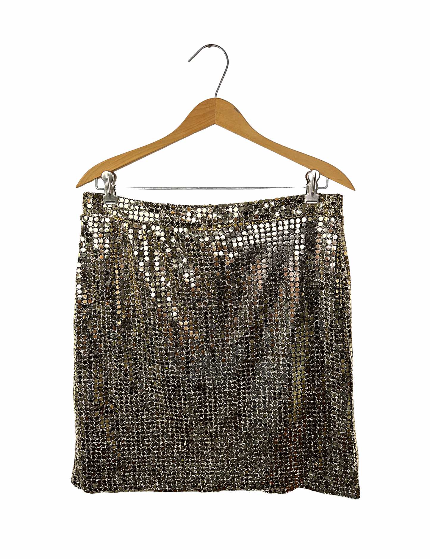 80’s Gold Sequined 2 Pc Top & Mini Skirt Dress Set Sz 13/14