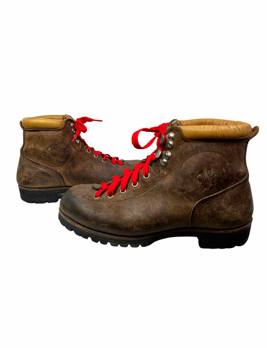 70’s Vasque Hiking Vibram Sole Italian Split Cowhide Leather Laceup Boots Wms Size 7M