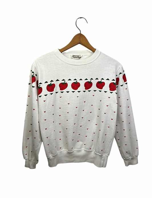 80’s Strawberry Cute Heart Pullover