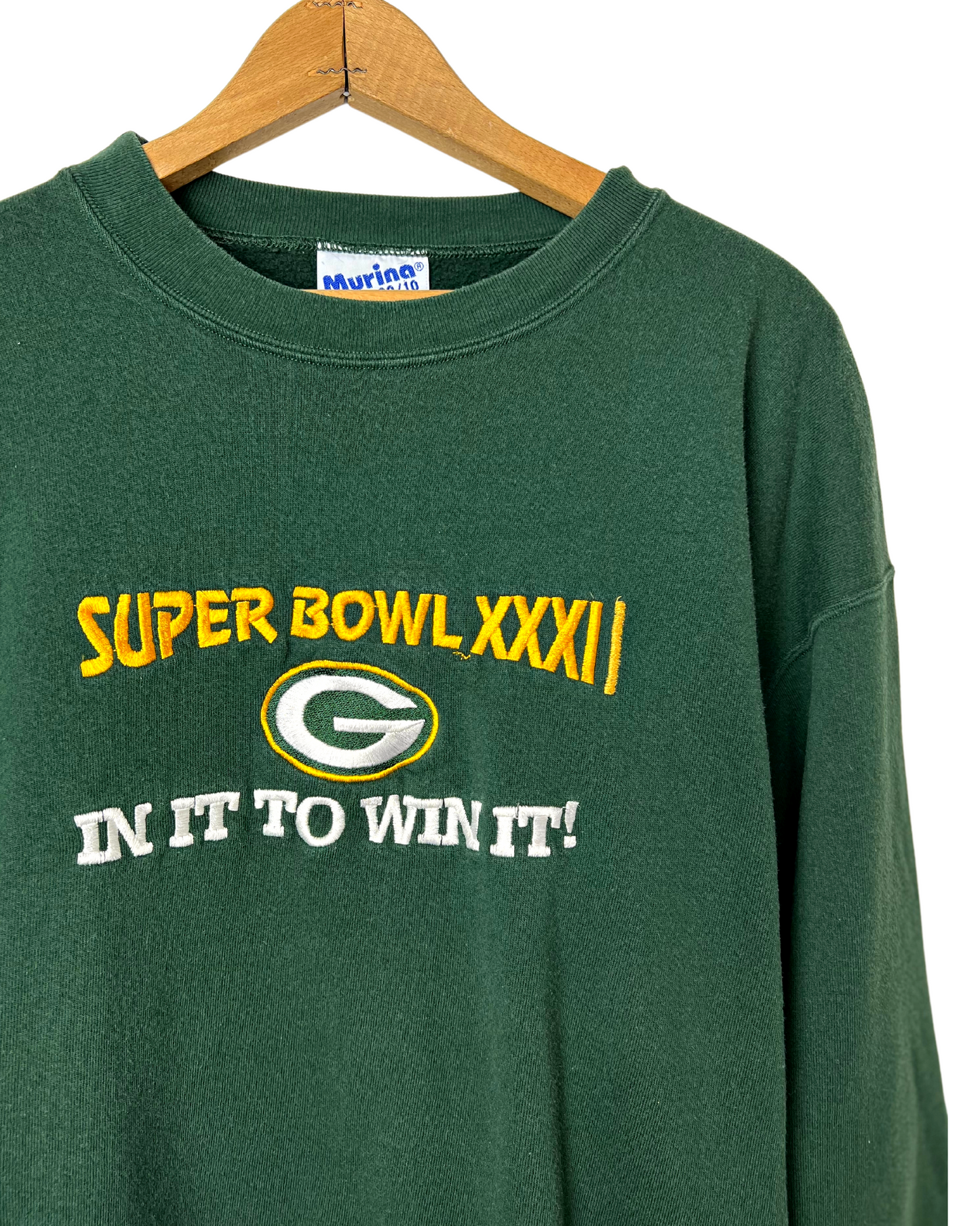 Vintage 90’s Green Bay Packers Super Bowl XXXII In It To Win It Football Sweatshirt