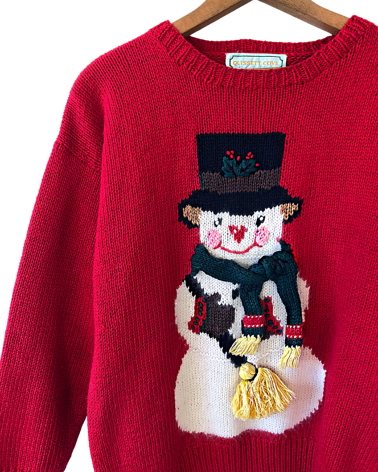 80's SNOWMAN Chunky Knit Novelty Ugly Holiday Sweater Size Medium