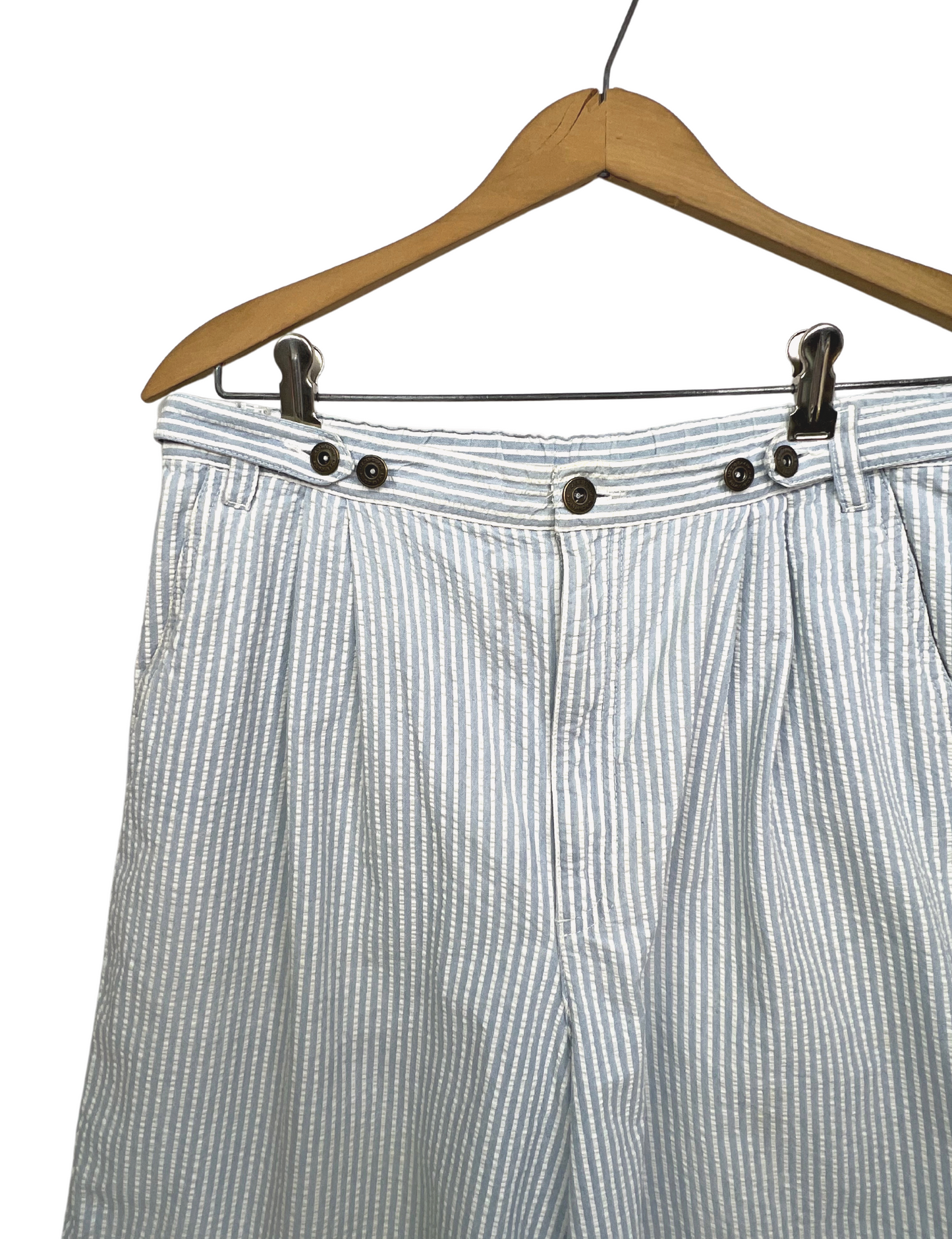 90’s Liz Claiborne Seersucker Pleated 7.5” Shorts Size 12