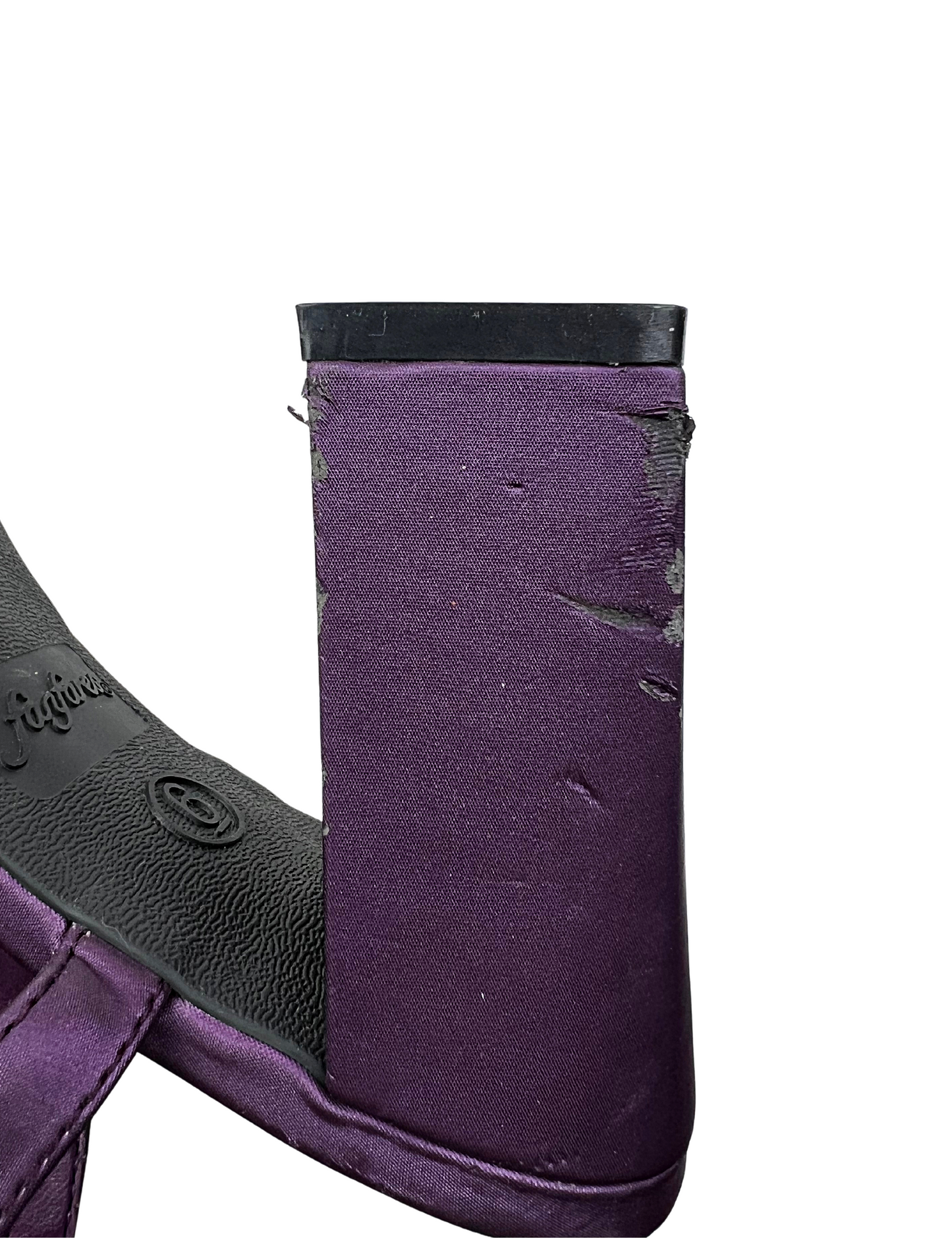 00’s Y2K Strappy Aubergine “Fanfares” Paris Chunky Block Heels Size 6