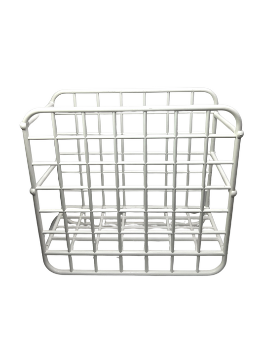 1982 YAFFA Catch-All White Plastic Magazine Rack Album Organizer 14”x 14.5” x 12”