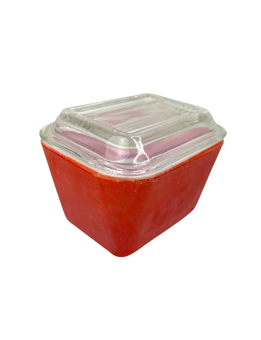 Vintage PYREX Refrigerator Dish Primary Red #501 Food Storage Container 3.75” H x 4” W