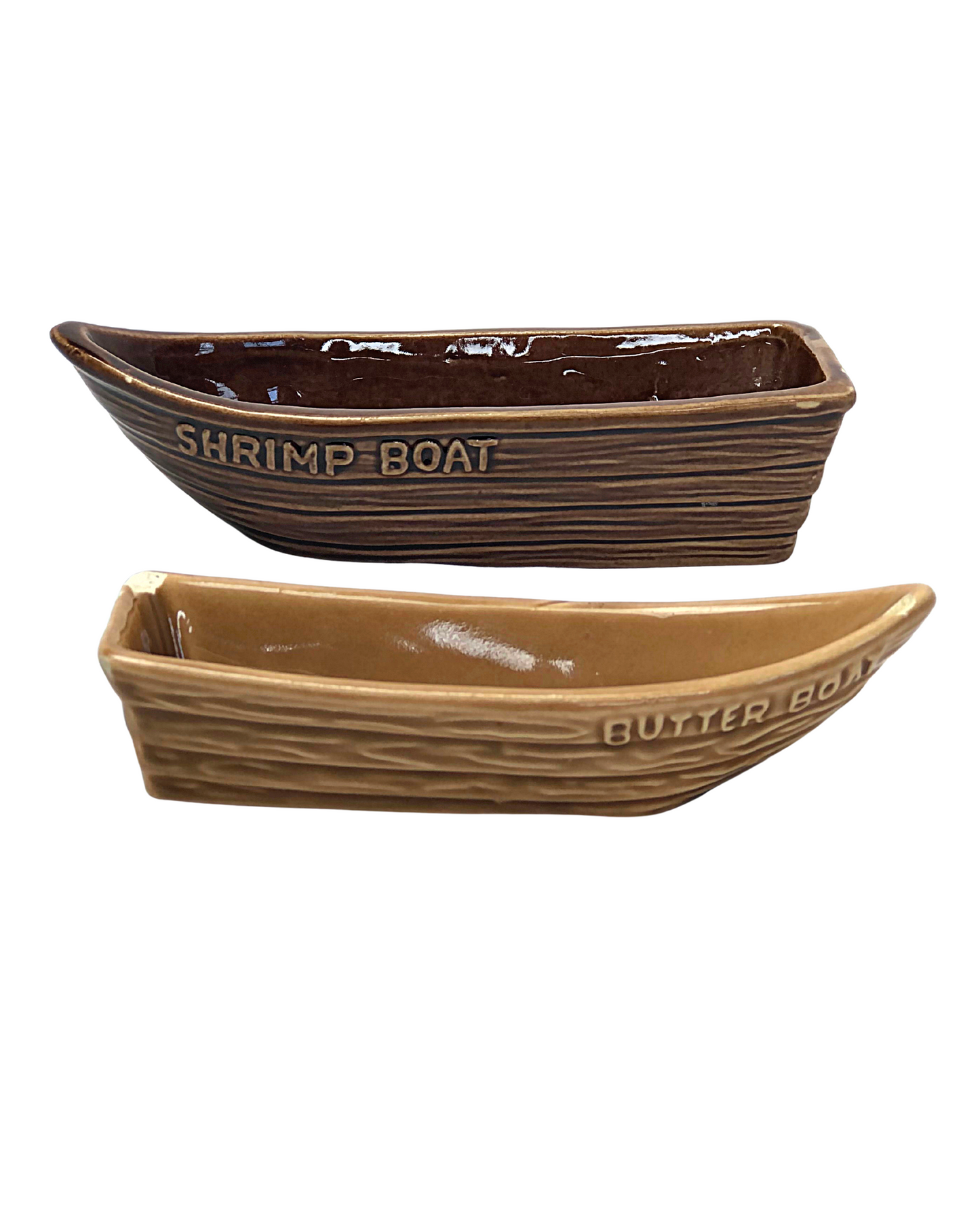60’s Shrimp & Butter Boat Mini Appetizer Dish Set of 2
