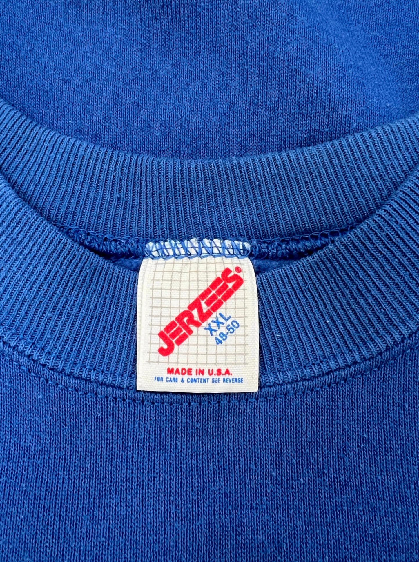 80’s Jerzees Super Soft Cobalt Blue Basic Crew Sweatshirt Size 2X