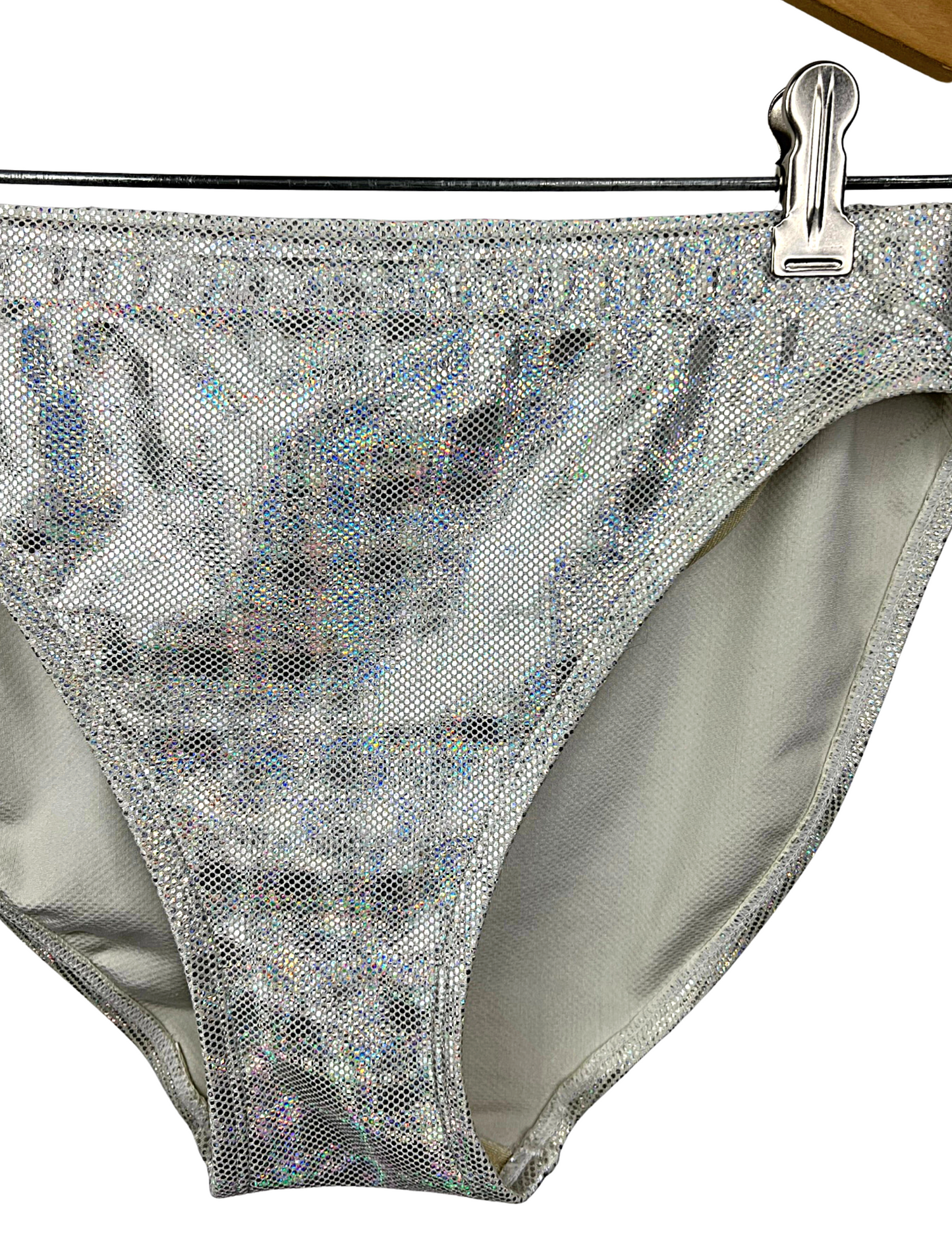 00’s Y2K TYR Silver Holographic Pool Water Racerback 2 Pc Swimsuit