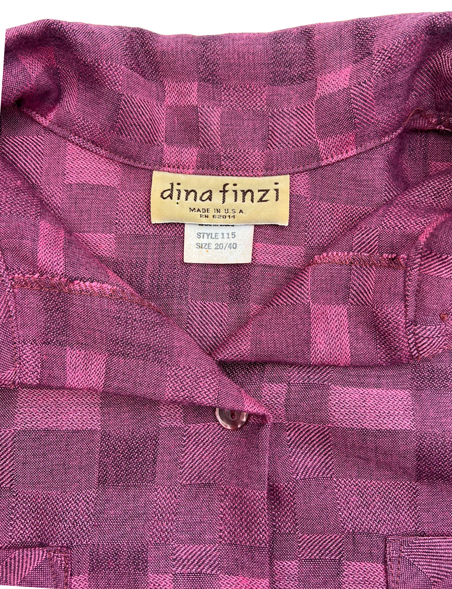 80’s Dina Finzi Pink Plaid Shirt Dress with Pockets size 2X
