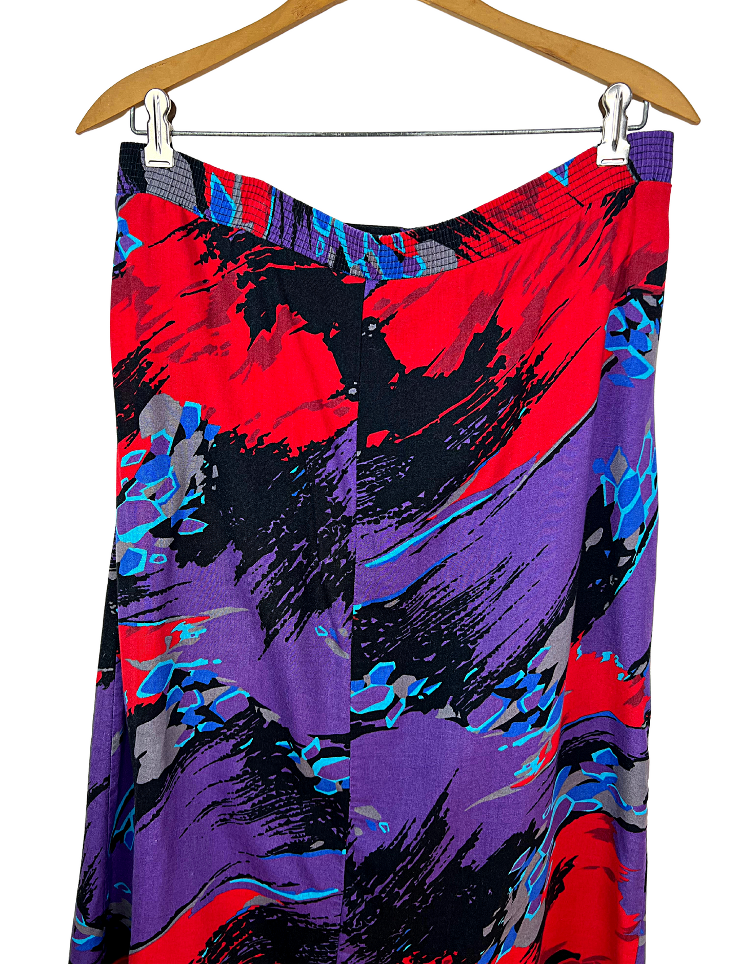 80’s All Over Paintbrush Mod Abstract Mid-Calf Skirt