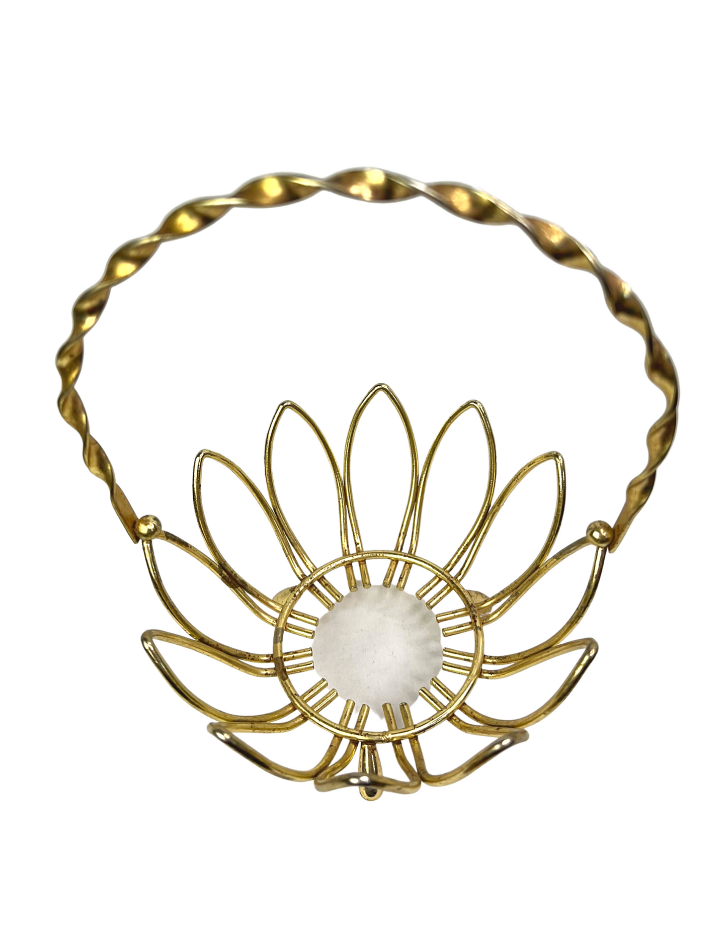 70’s Brass Basket Catchall Bowl Holder