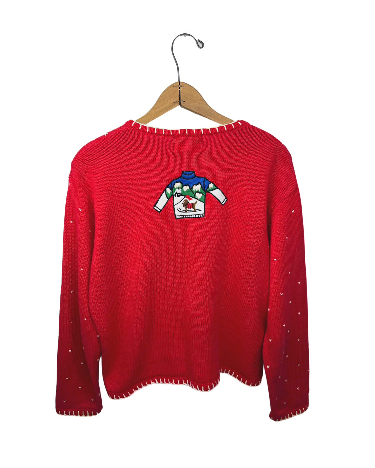 90’s Adorable Holiday Clothesline Chunky Cardigan Sweater