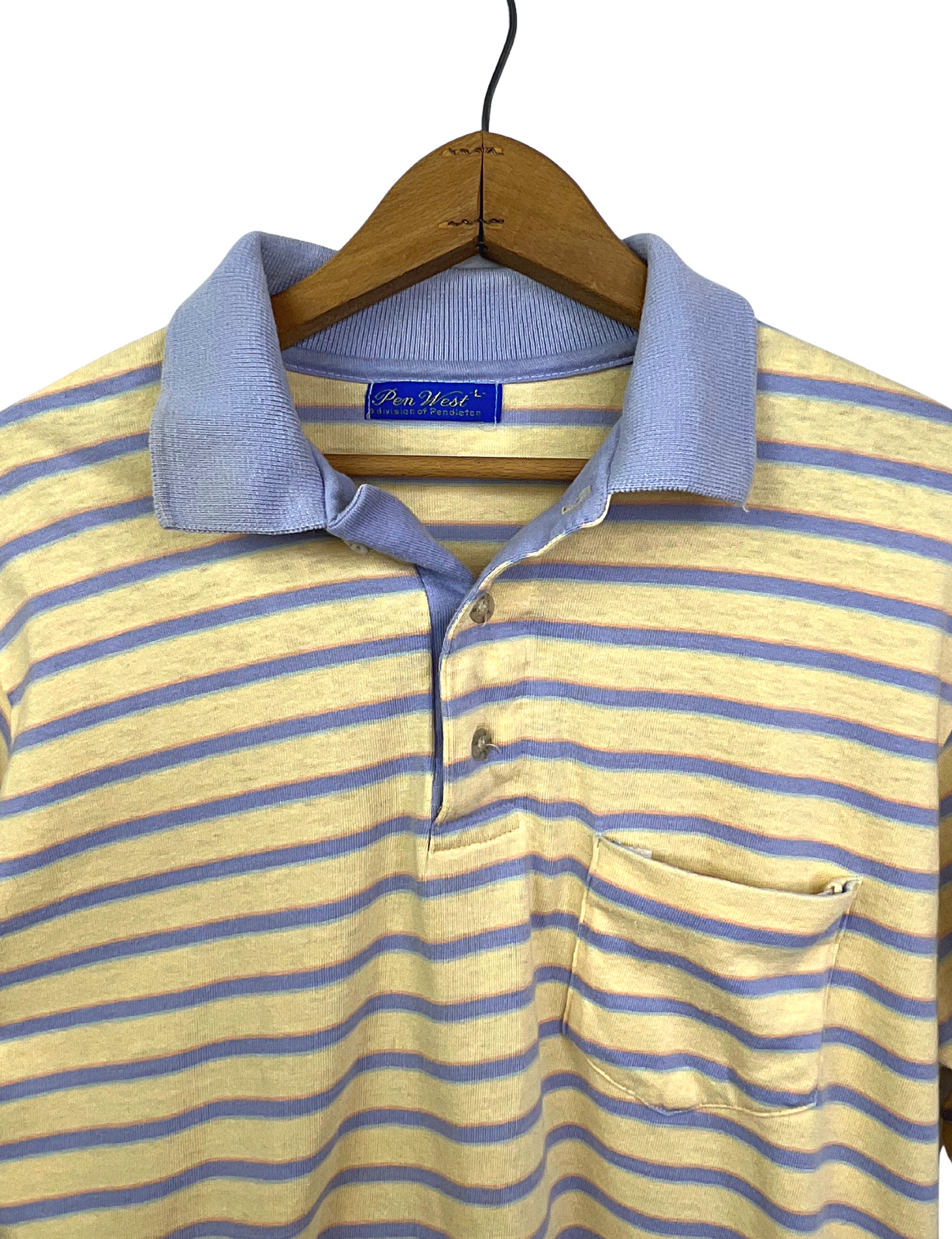 80’s Pendleton Pen West Pastel Stripe Rugby Collar Polo