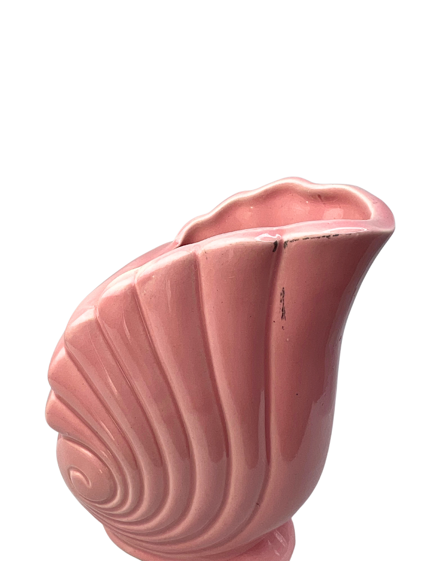 80’s Pink Seashell Vase Planter