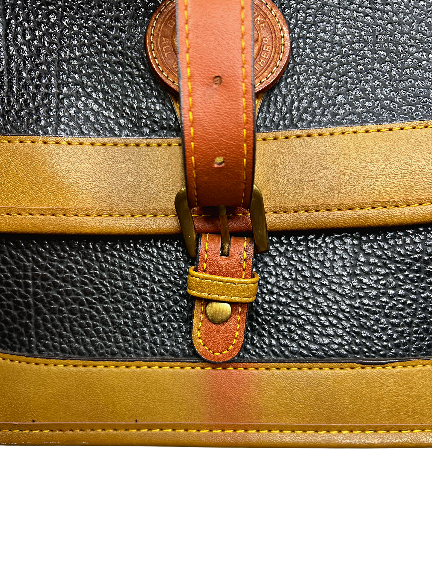 80’s Dooney & Bourke All Weather Black/Brown Leather Crossbody Purse