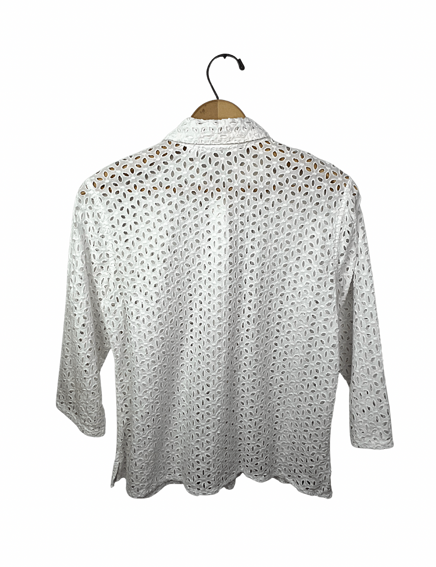 Wms 90’s White Eyelet 100% Cotton Buttonup
