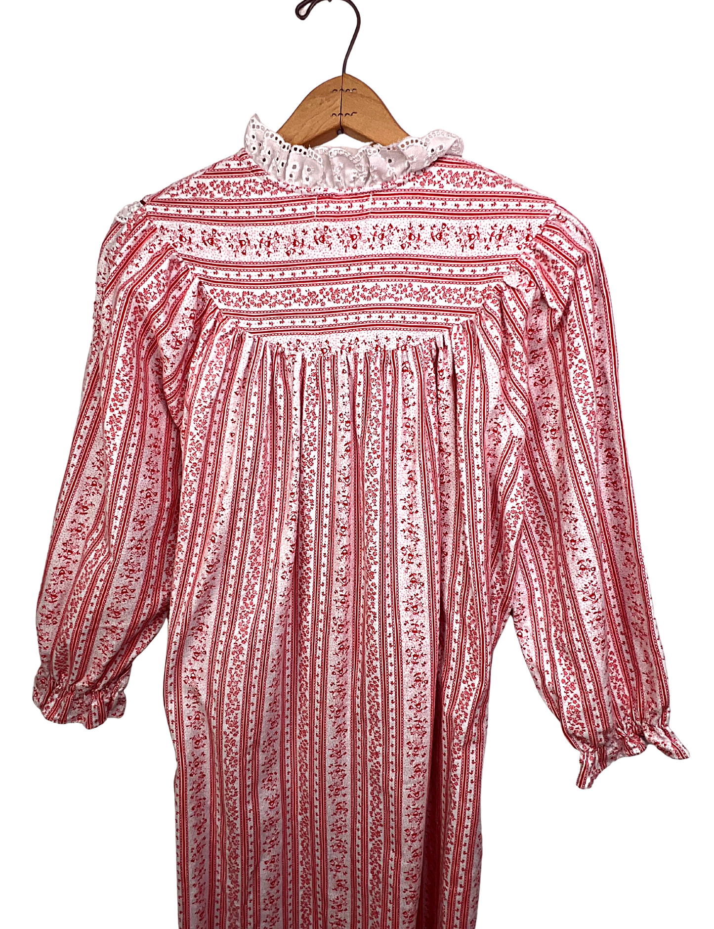 90’s Jordache Red Flannel Floral Floor Length Holiday Nightgown