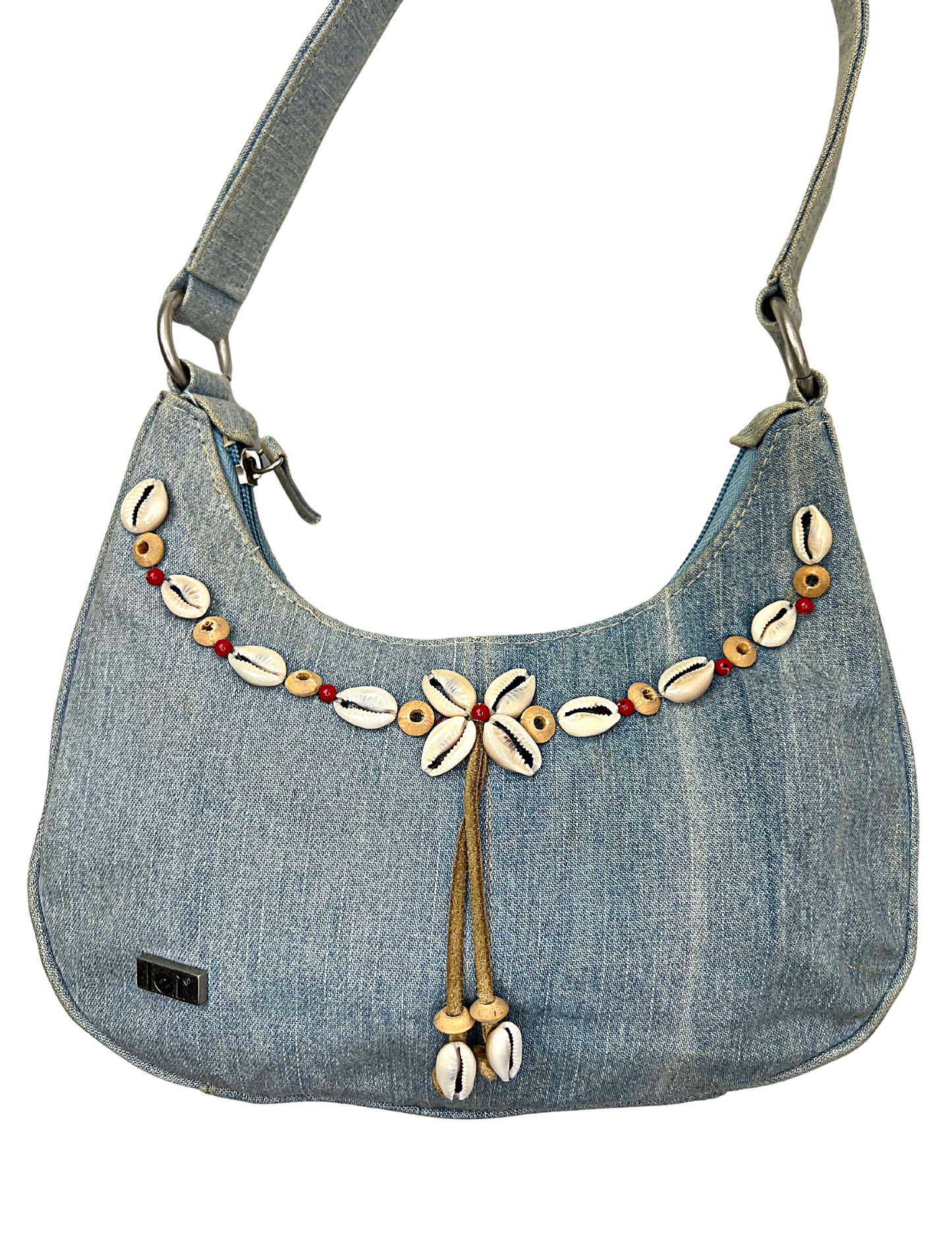 Vintage 2000’s LEI Cowrie Shell Denim Bag