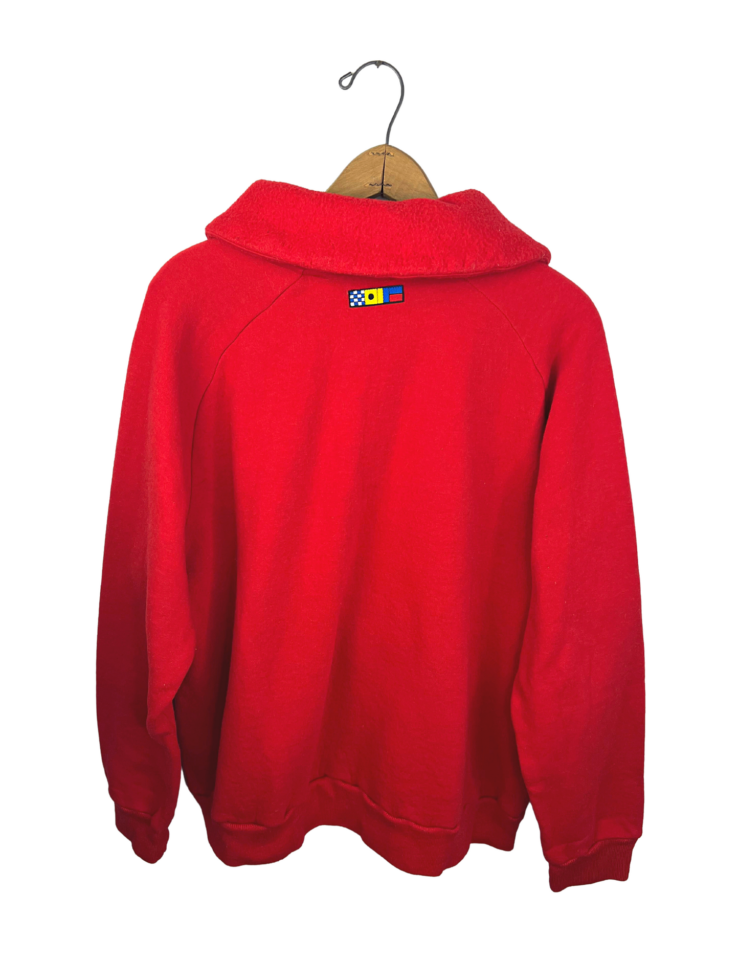80’s Nike Gray Label Cherry Red Collared Pullover Sweatshirt with Zip Pocket