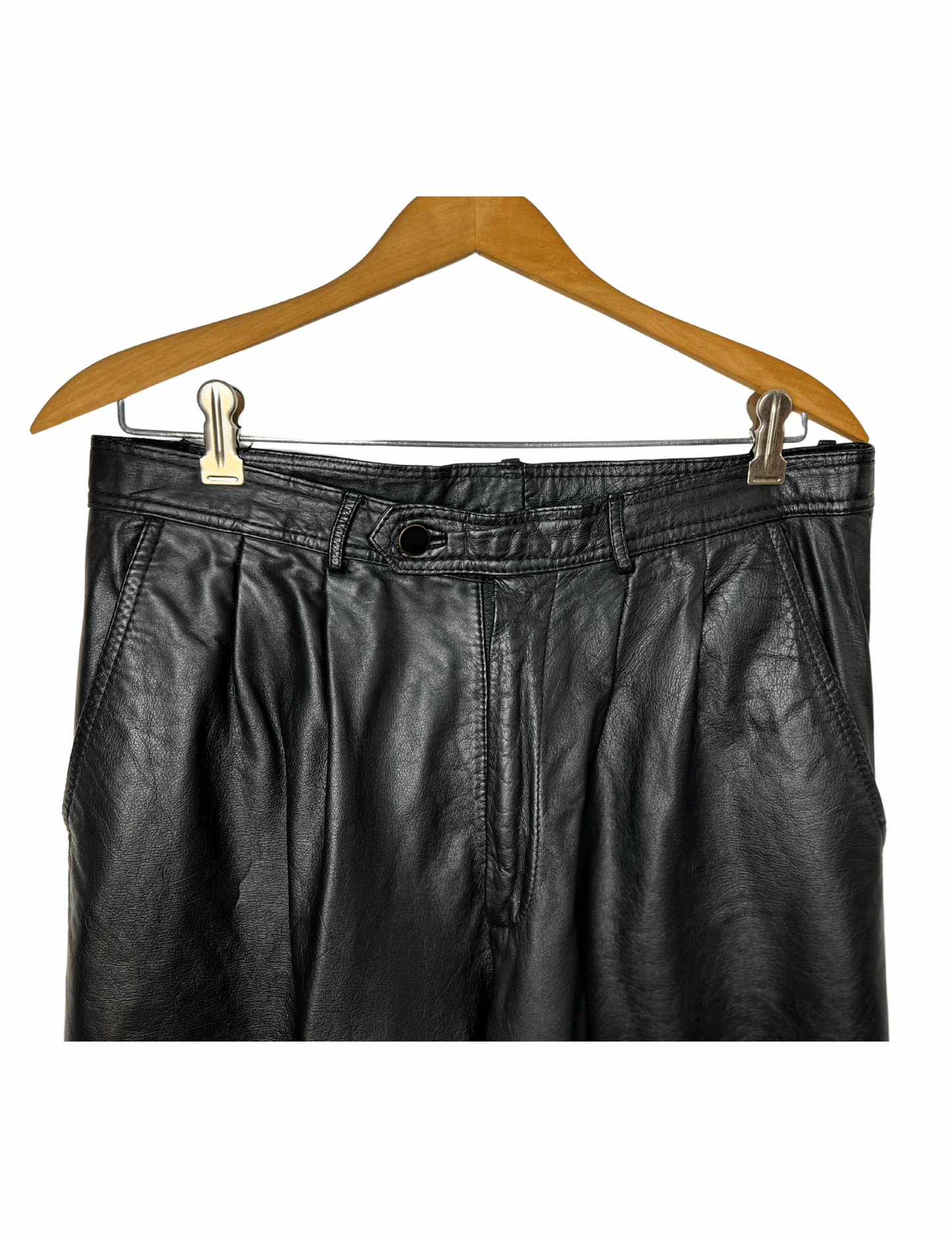 80’s Black Leather Motorcycle Pant