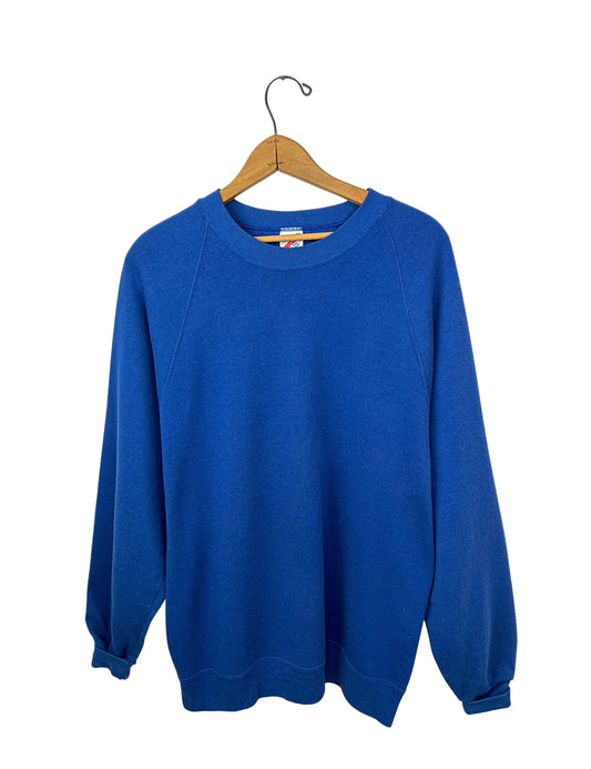 80’s Jerzees Super Soft Cobalt Blue Basic Crew Sweatshirt Size 2X