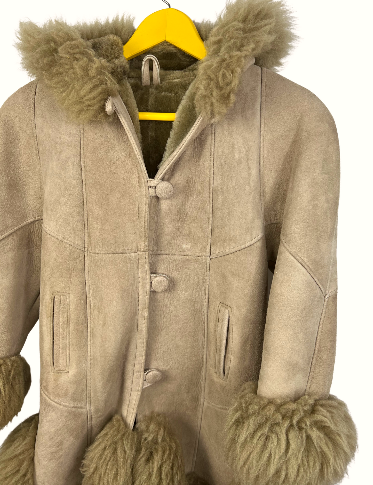 90’s Y2K Penny Lane Suede Fur Trim Jacket Size XS