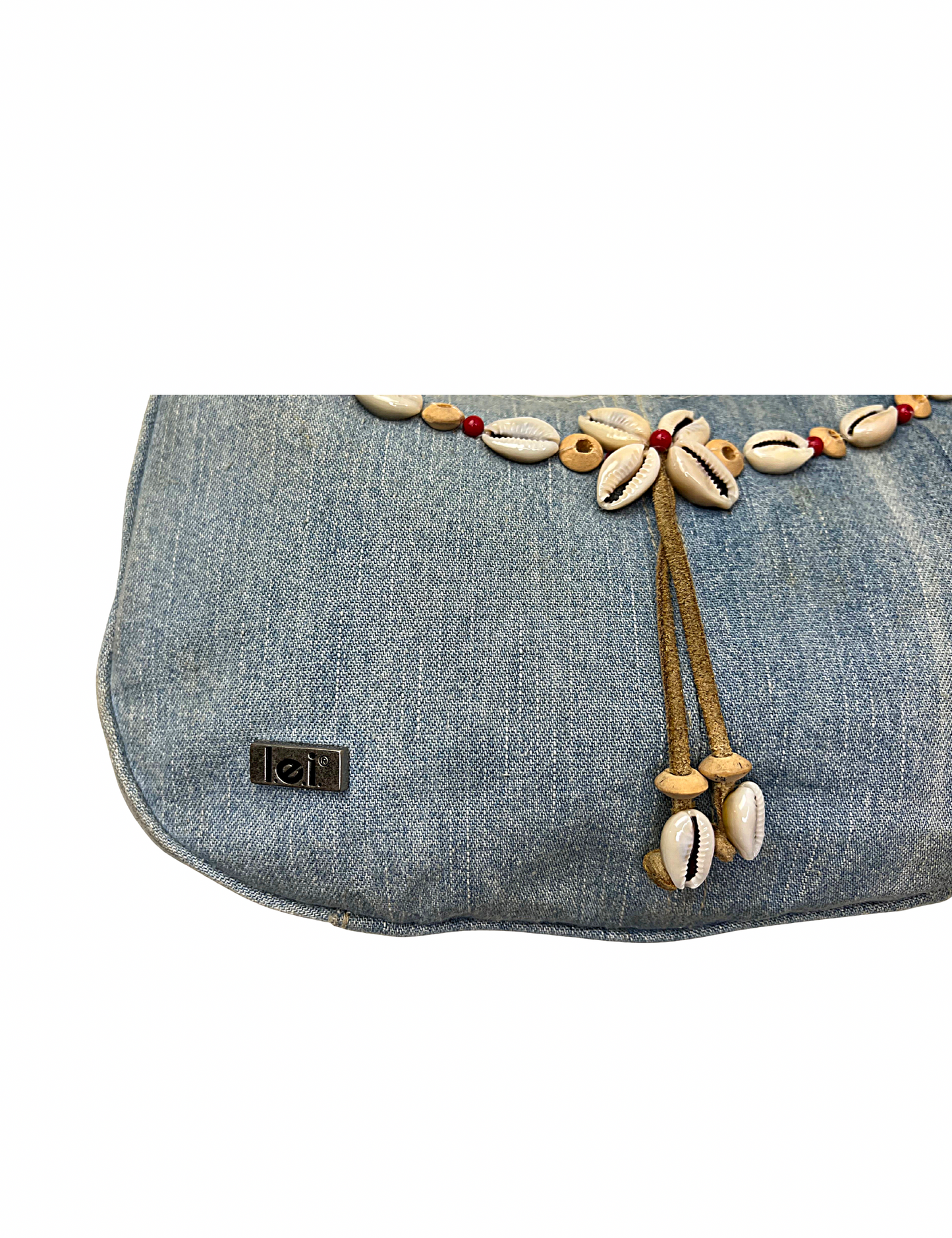 Vintage 2000’s LEI Cowrie Shell Denim Bag