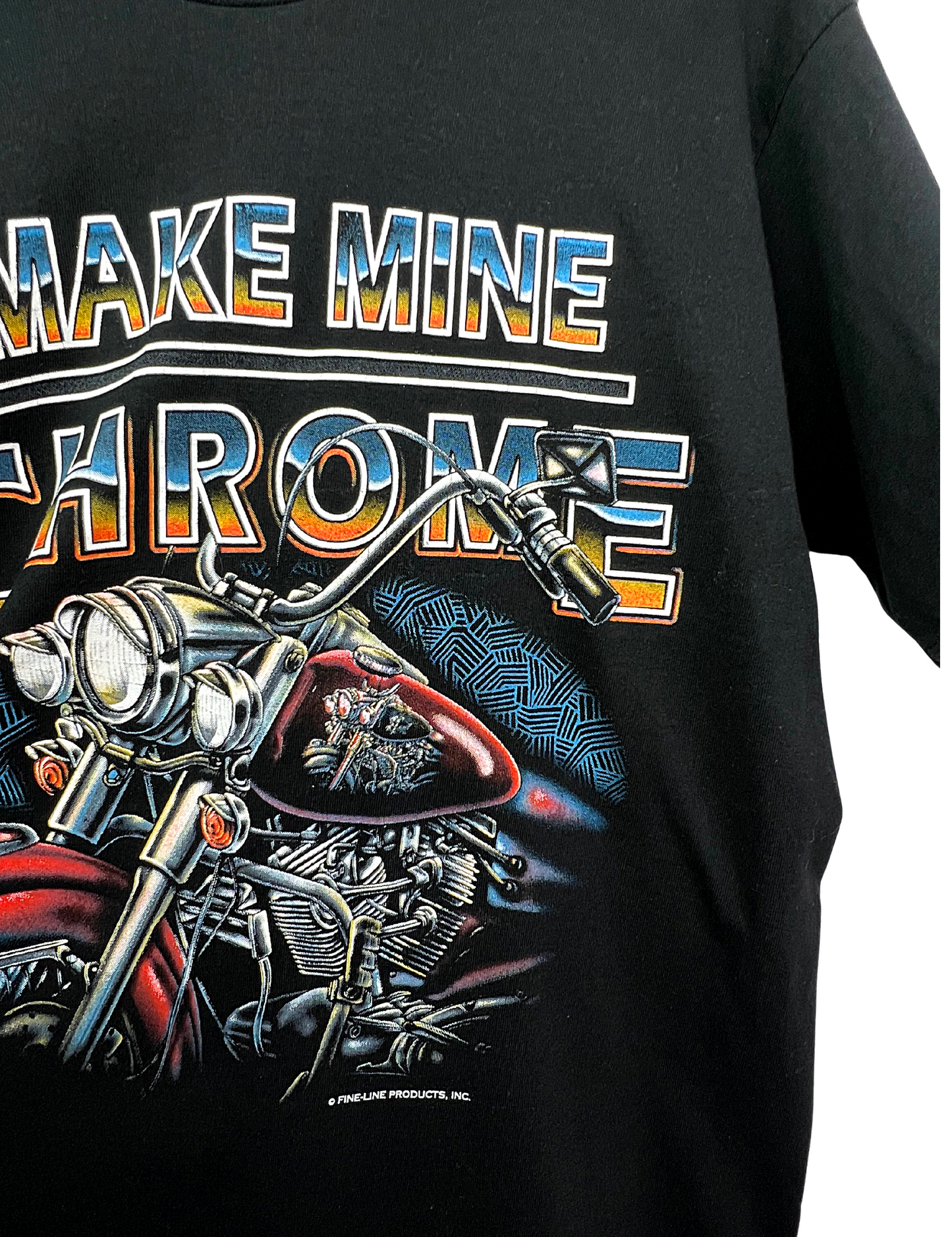 90's Make Mine Chrome MOTORCYCLE T-Shirt Size XL