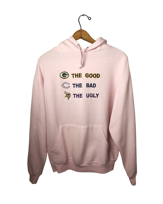 Vintage 90's Packers Bears, Vikings Good Bad Ugly Hoodie Size L