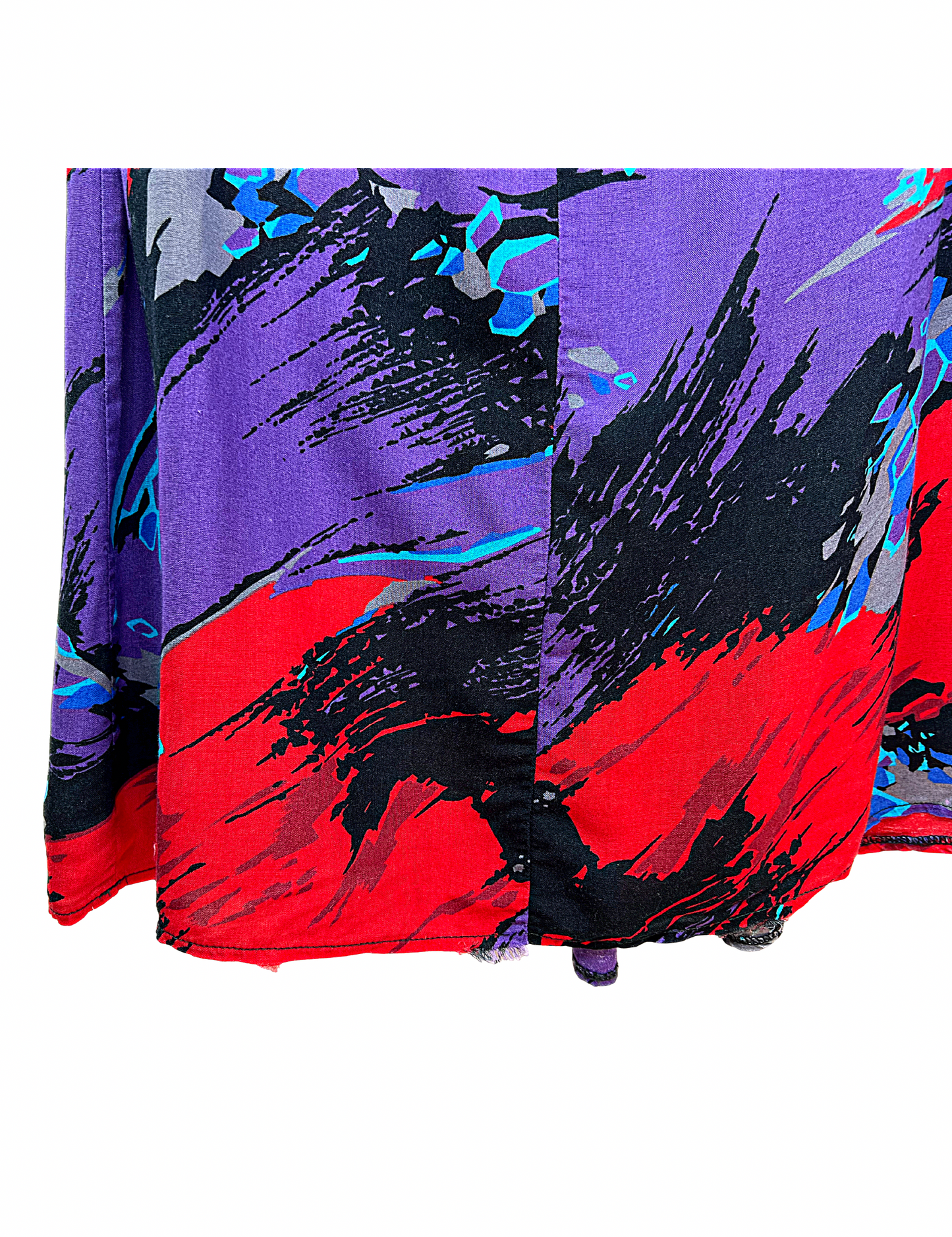 80’s All Over Paintbrush Mod Abstract Mid-Calf Skirt