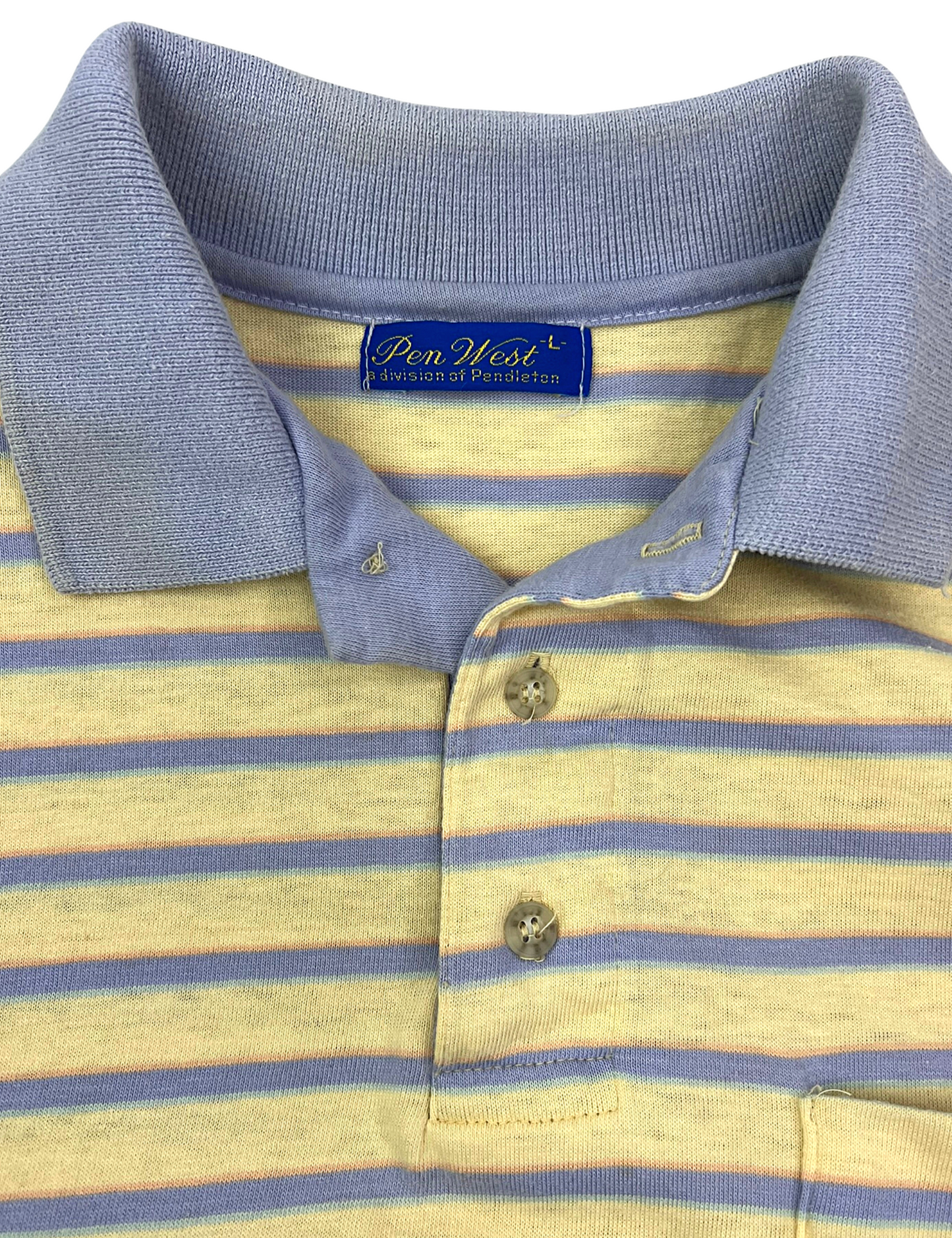 80’s Pendleton Pen West Pastel Stripe Rugby Collar Polo