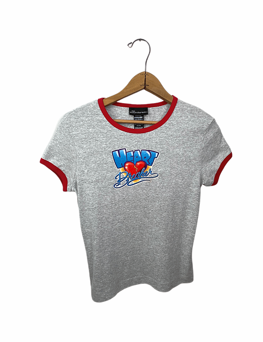 00’s Y2K Heart Breaker Babydoll Ringer Tee