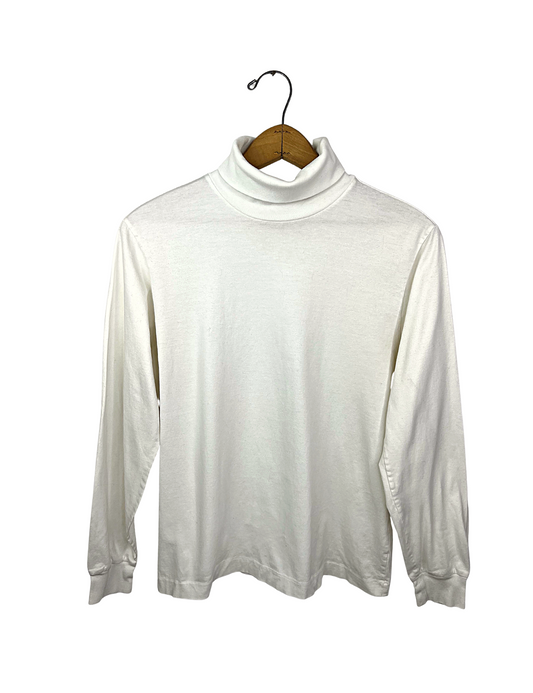 90’s Lands End White 100% Cotton Turtleneck