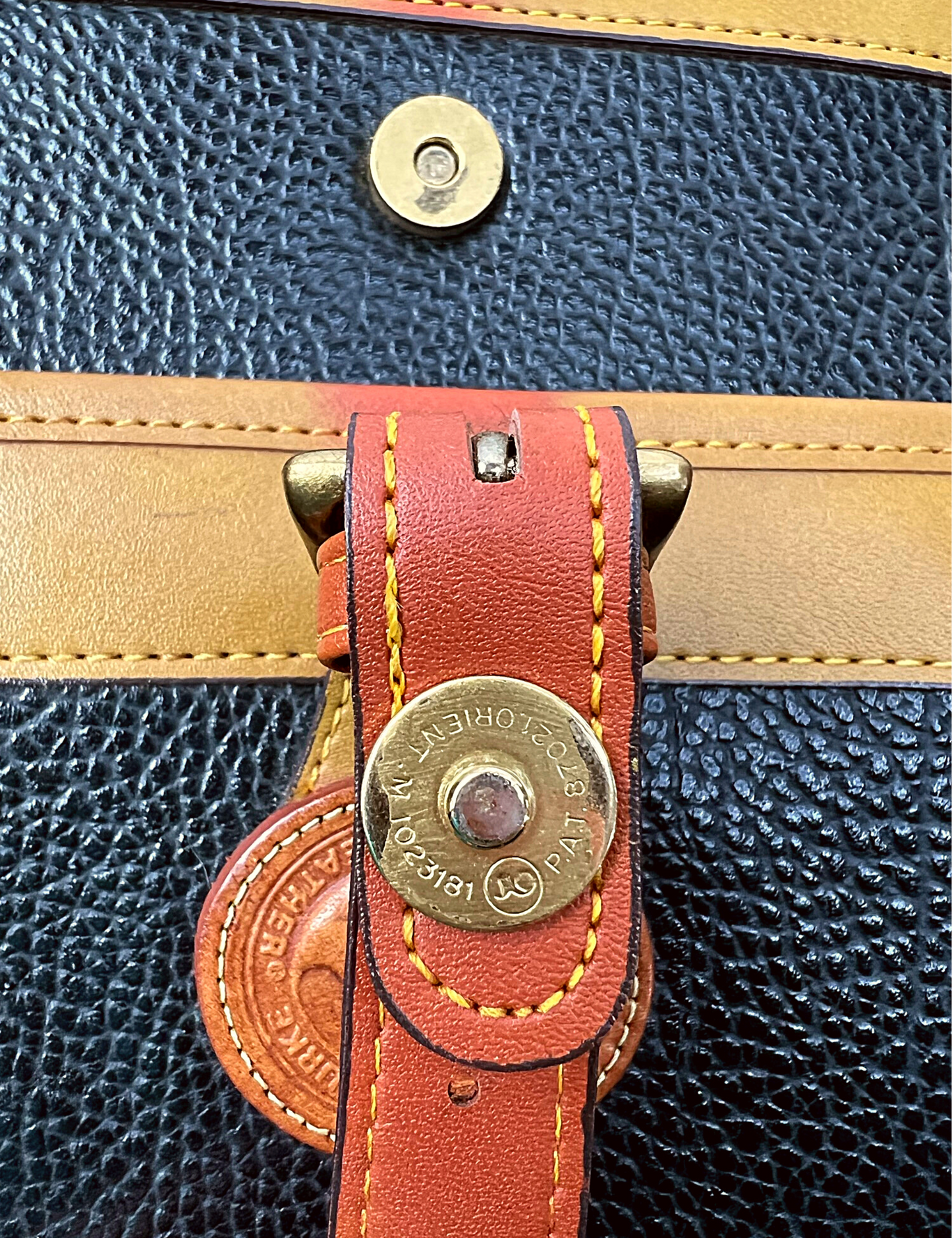 80’s Dooney & Bourke All Weather Black/Brown Leather Crossbody Purse