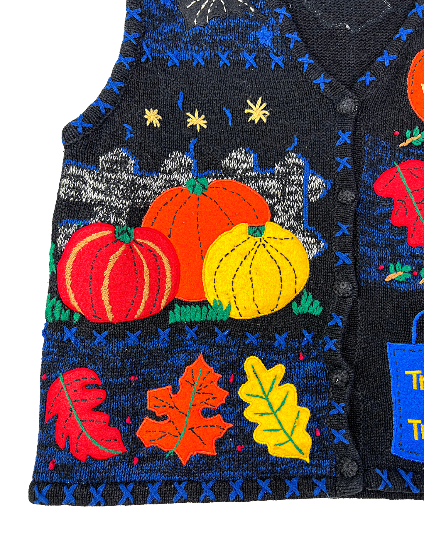 90’s Halloween Trick or Treat Pumpkins Chunky Sweater Vest