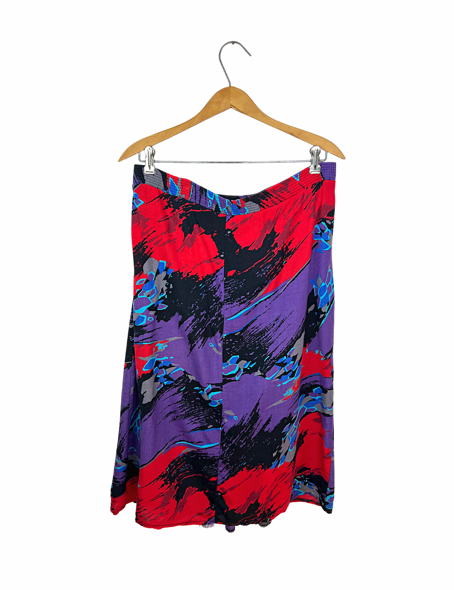 80’s All Over Paintbrush Mod Abstract Mid-Calf Skirt