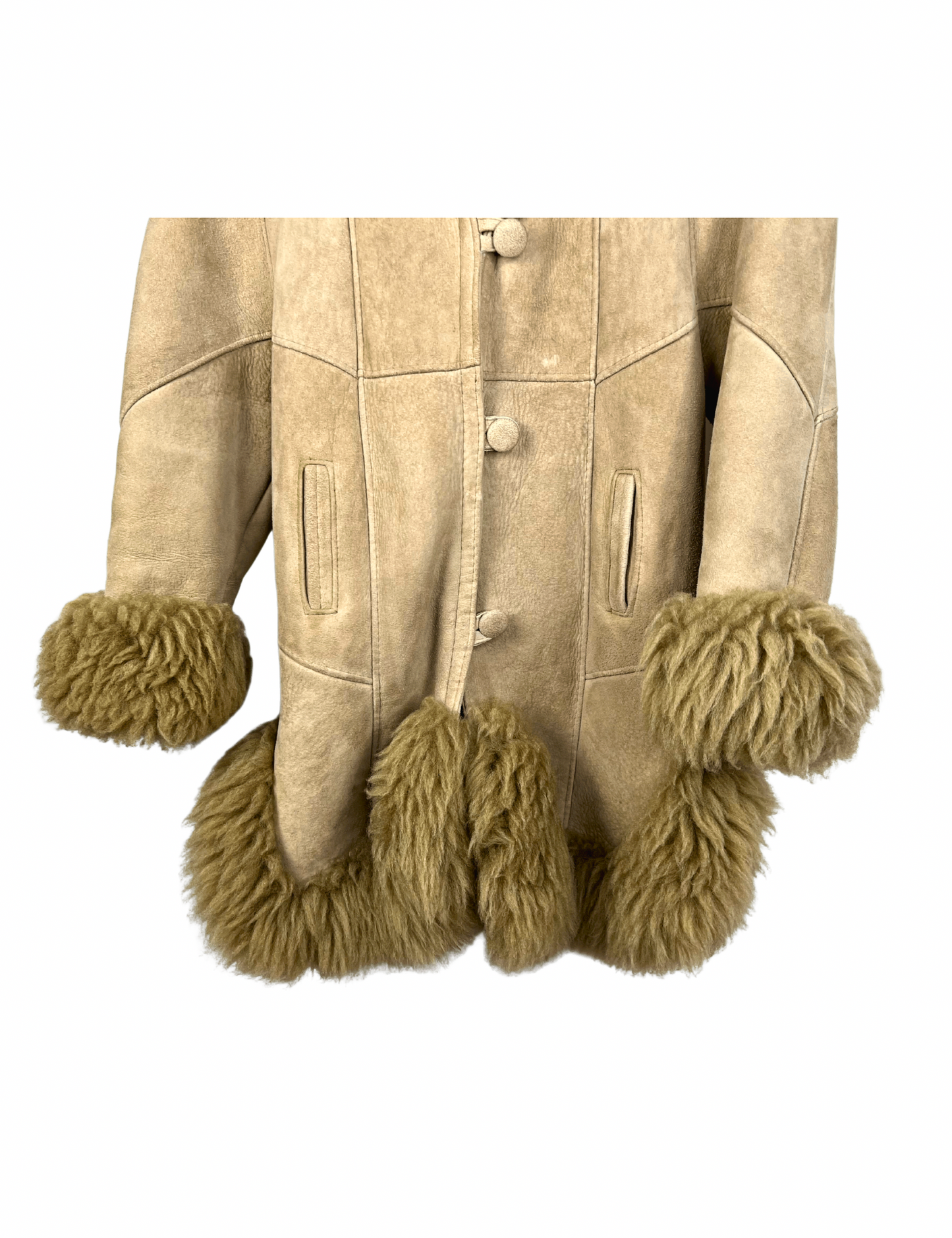 90’s Y2K Penny Lane Suede Fur Trim Jacket Size XS
