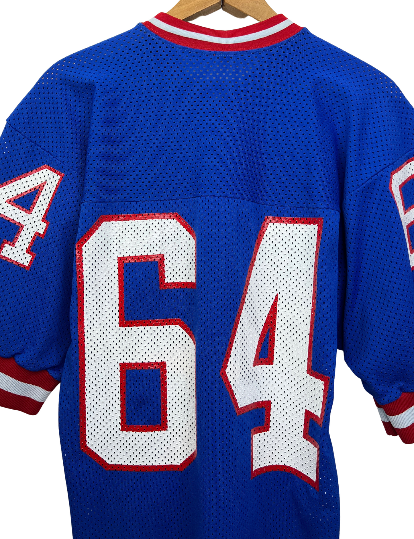 80’s New York Giants #64 Jim Burt Sand-Knit Mesh Football Jersey Size Medium