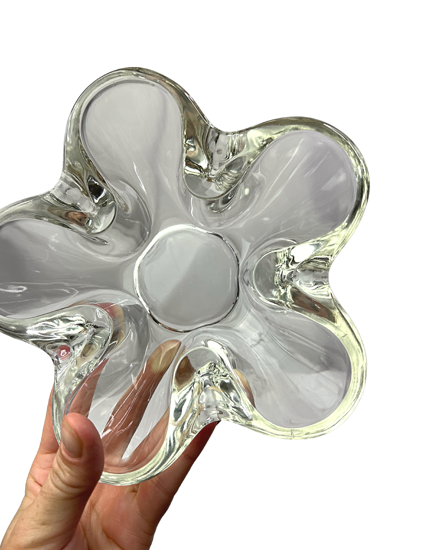 70’s 80’s Clear Flower Bowl