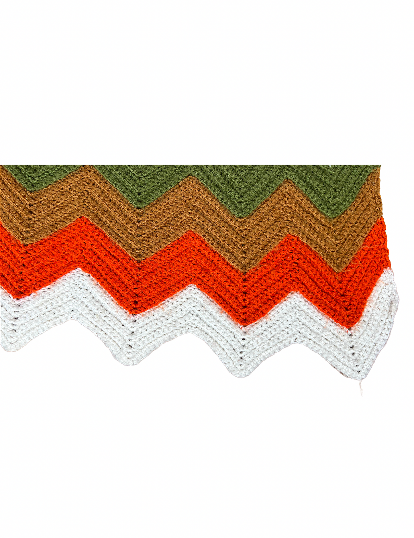 70’s Chevron Stripe Crocheted Boho Home Decor Afghan Throw Blanket 64” x 47”