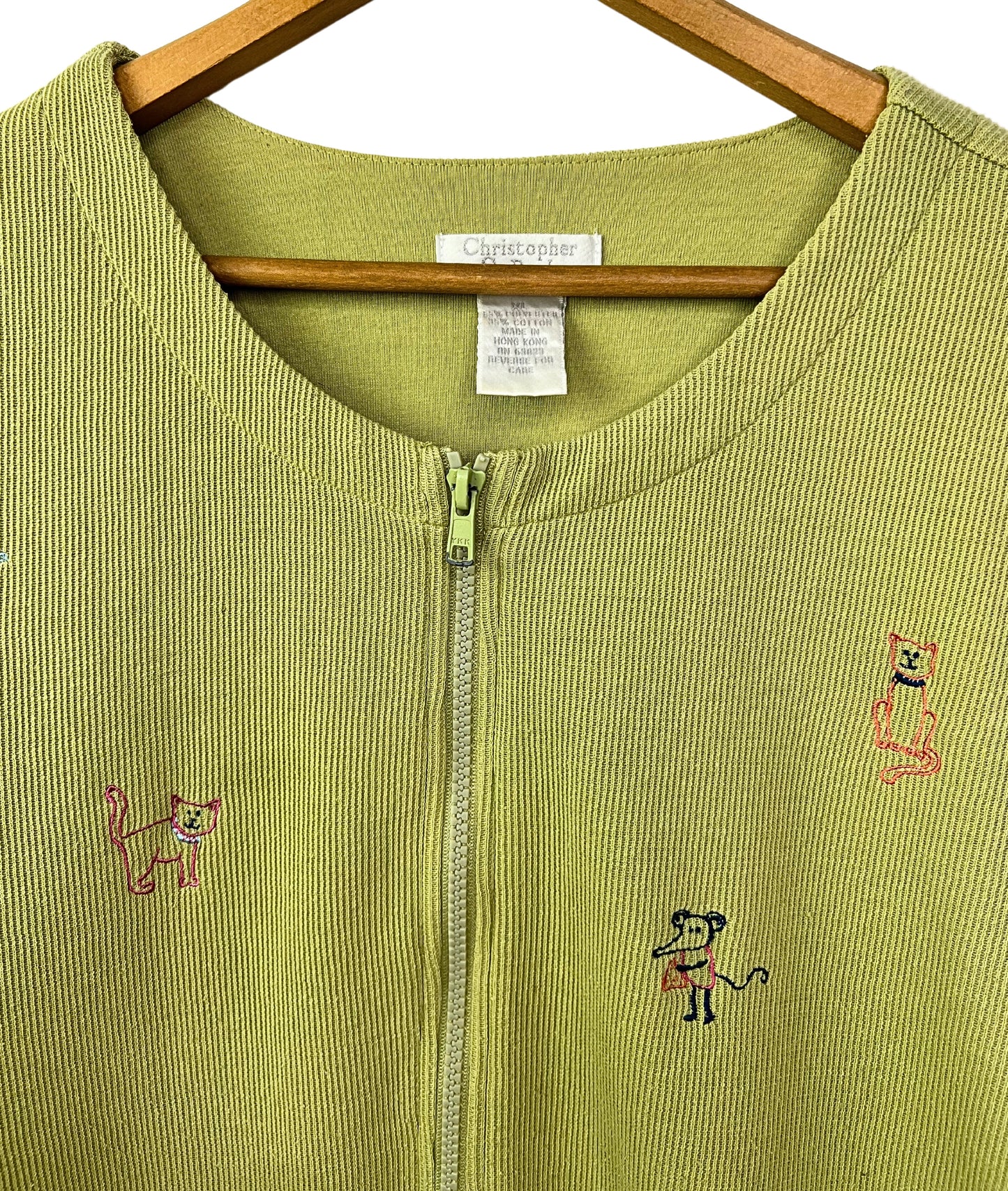 90’s Cat + Mouse Zipup Sweater