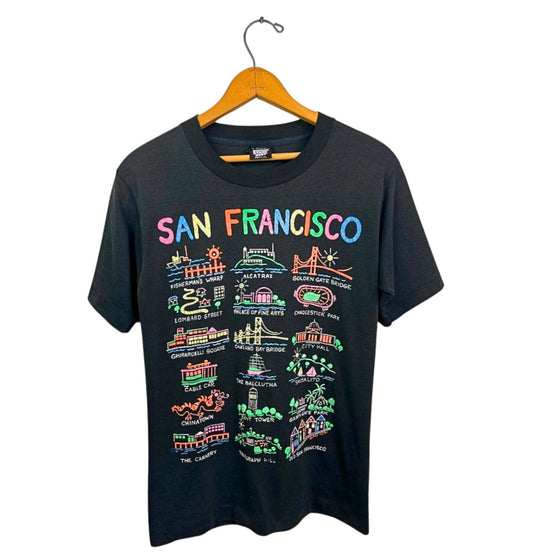 90’s San Francisco Alcatraz Golden Gate Bridge Candlestick Park Souvenir T-shirt Size S