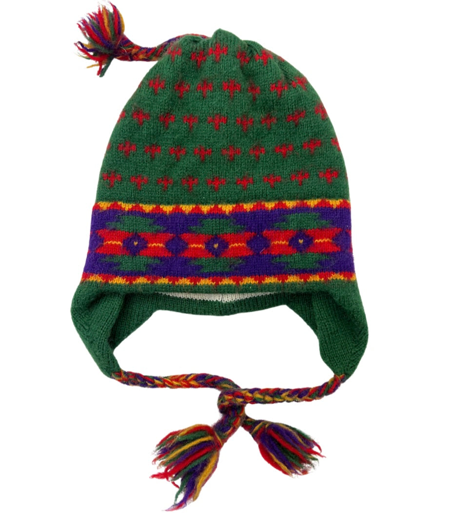 90’s Nordic Wool Tassel Ear Flap Hat