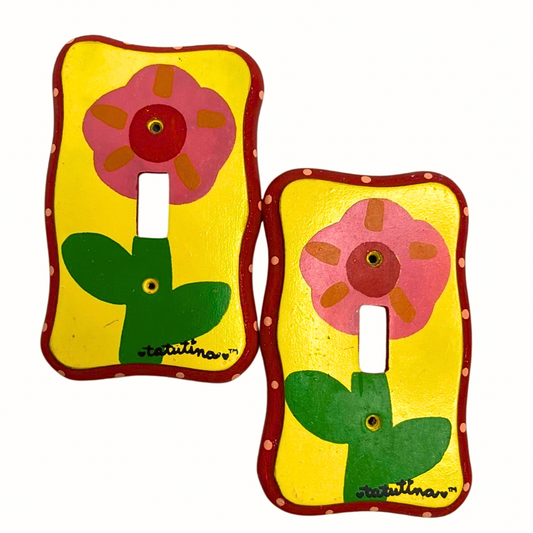 Set of 2 Hand-Painted Funky Home Decor Light Switchplates