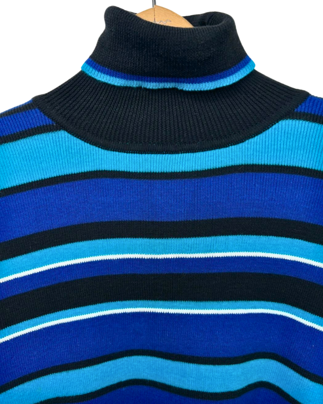 90s Blue Striped Pendleton 100% Cotton Turtleneck Size S/M