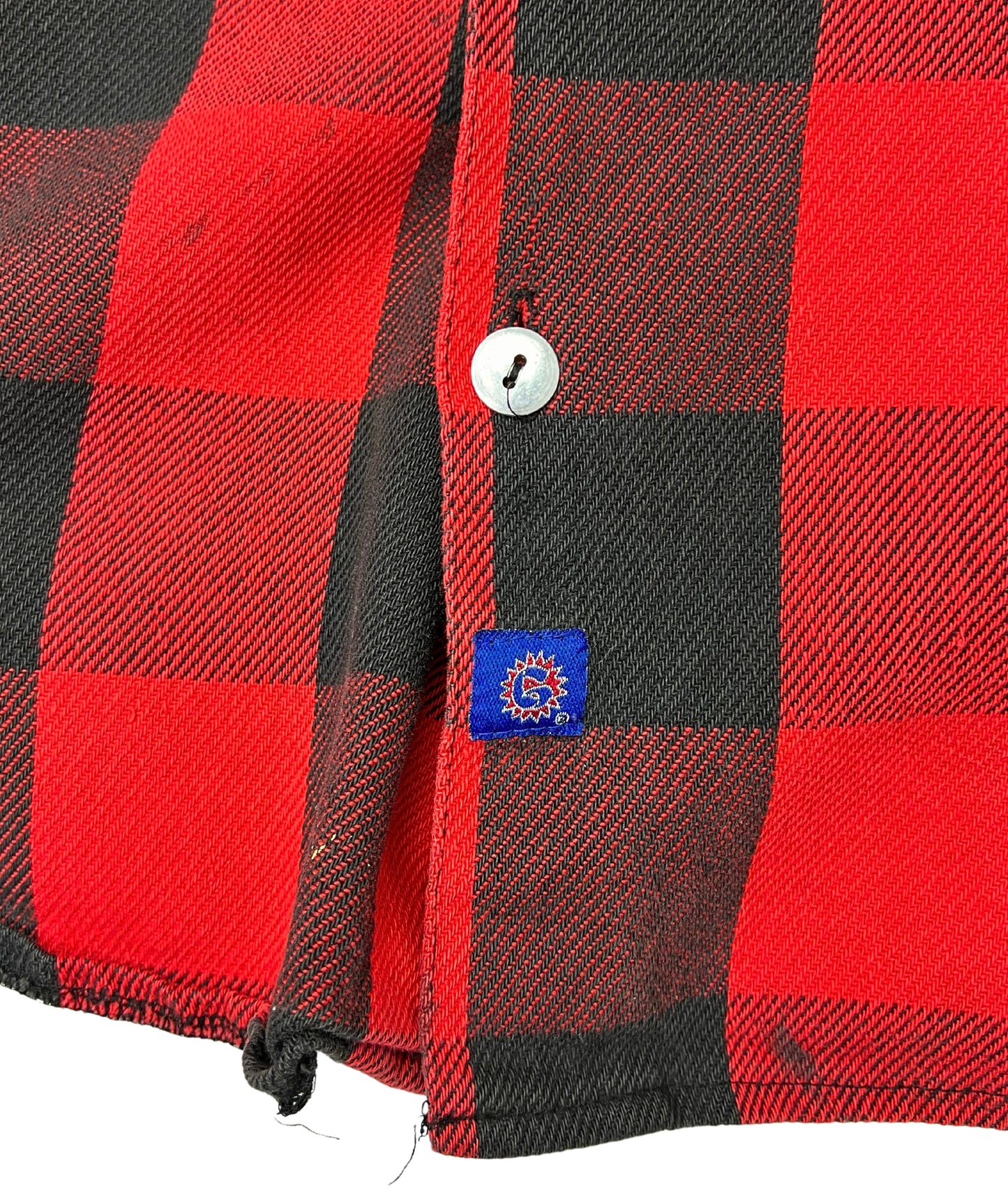 90's Buffalo Plaid Hooded Flannel Buttondown Size M/L