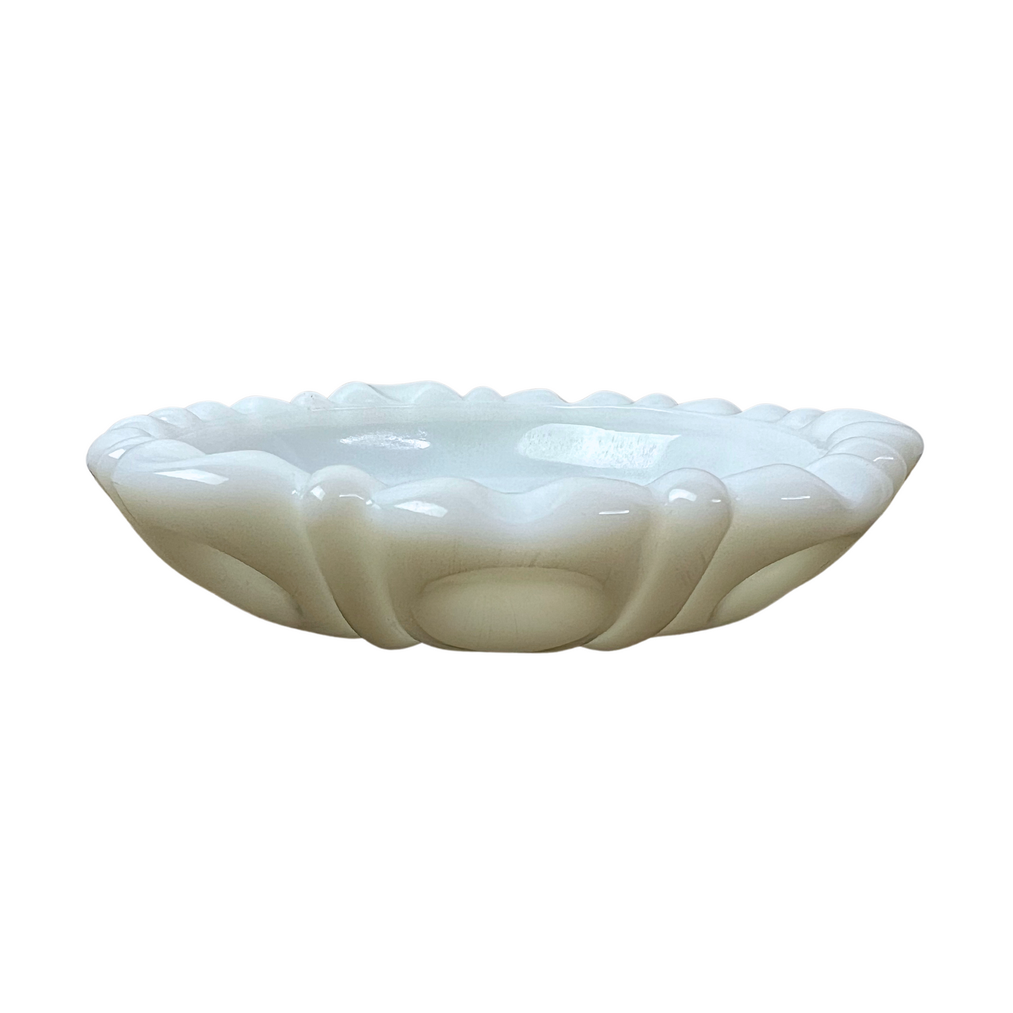 60’s Milk Glass Ashtray Trinket Tray 5.5”