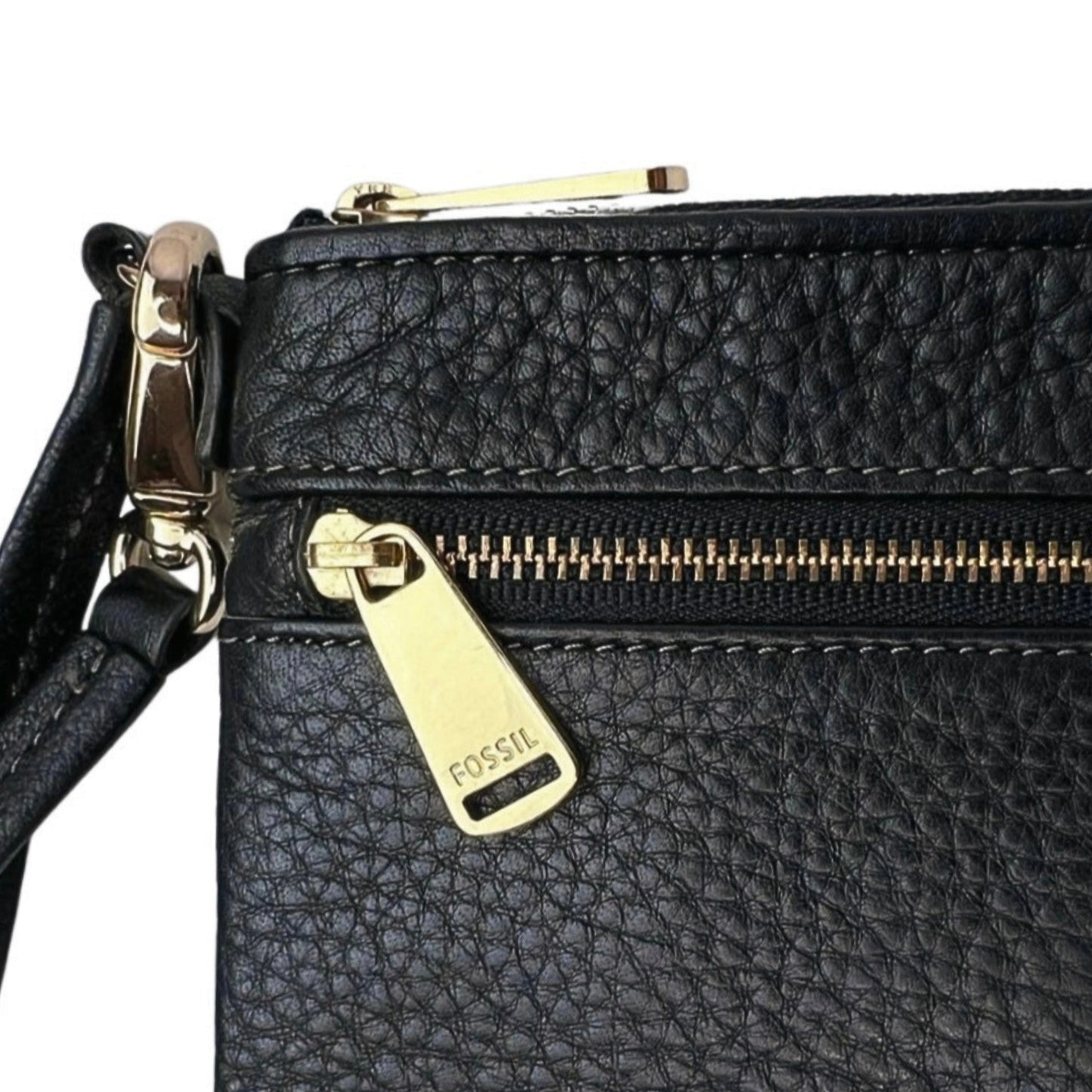 Fossil Pebbeled Leather Wristlet Clutch Bag