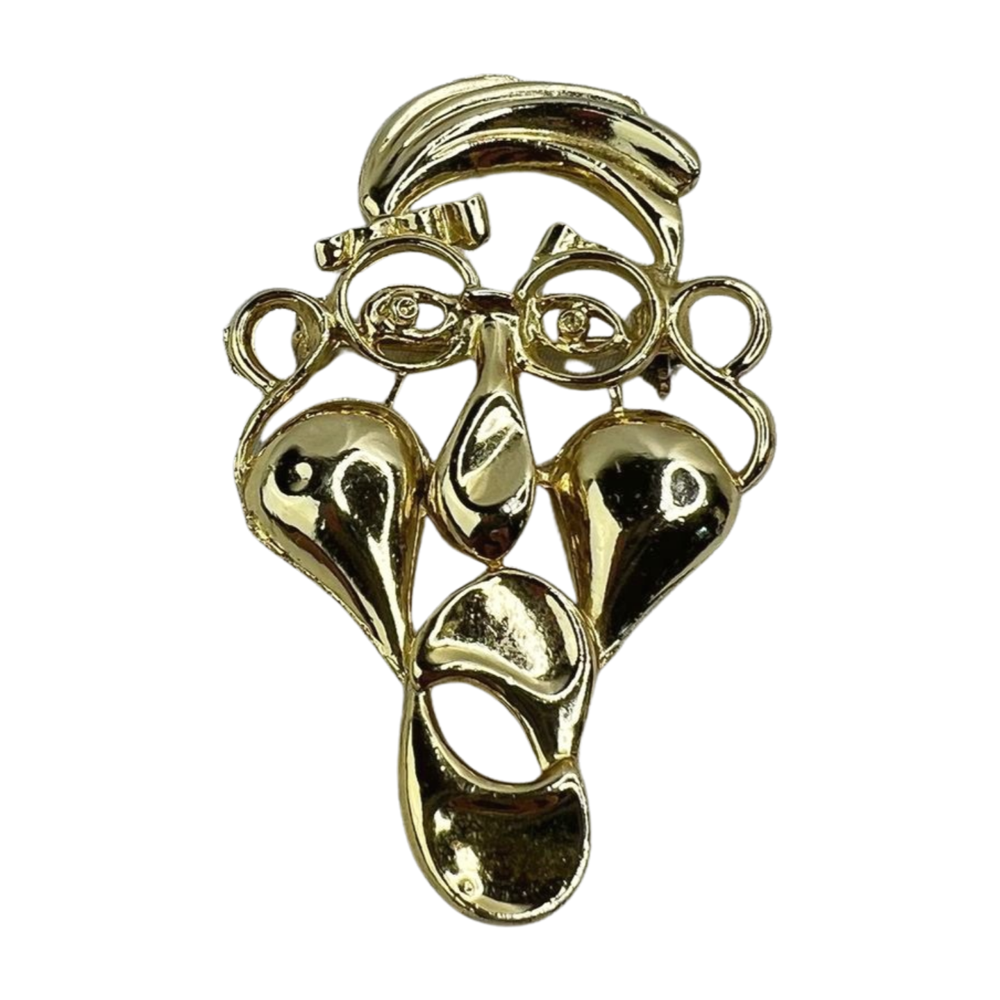 Vintage Funny Face Male Gold Pin Brooch Jewelry